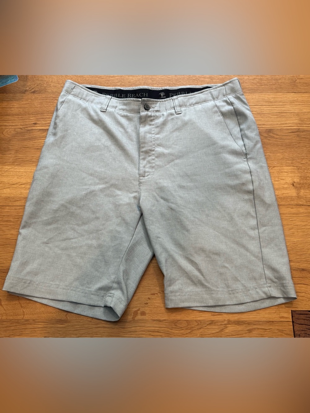Pebble Beach Mens 34 Gray Dry-Luxe Performance Golf Shorts Flat Front
